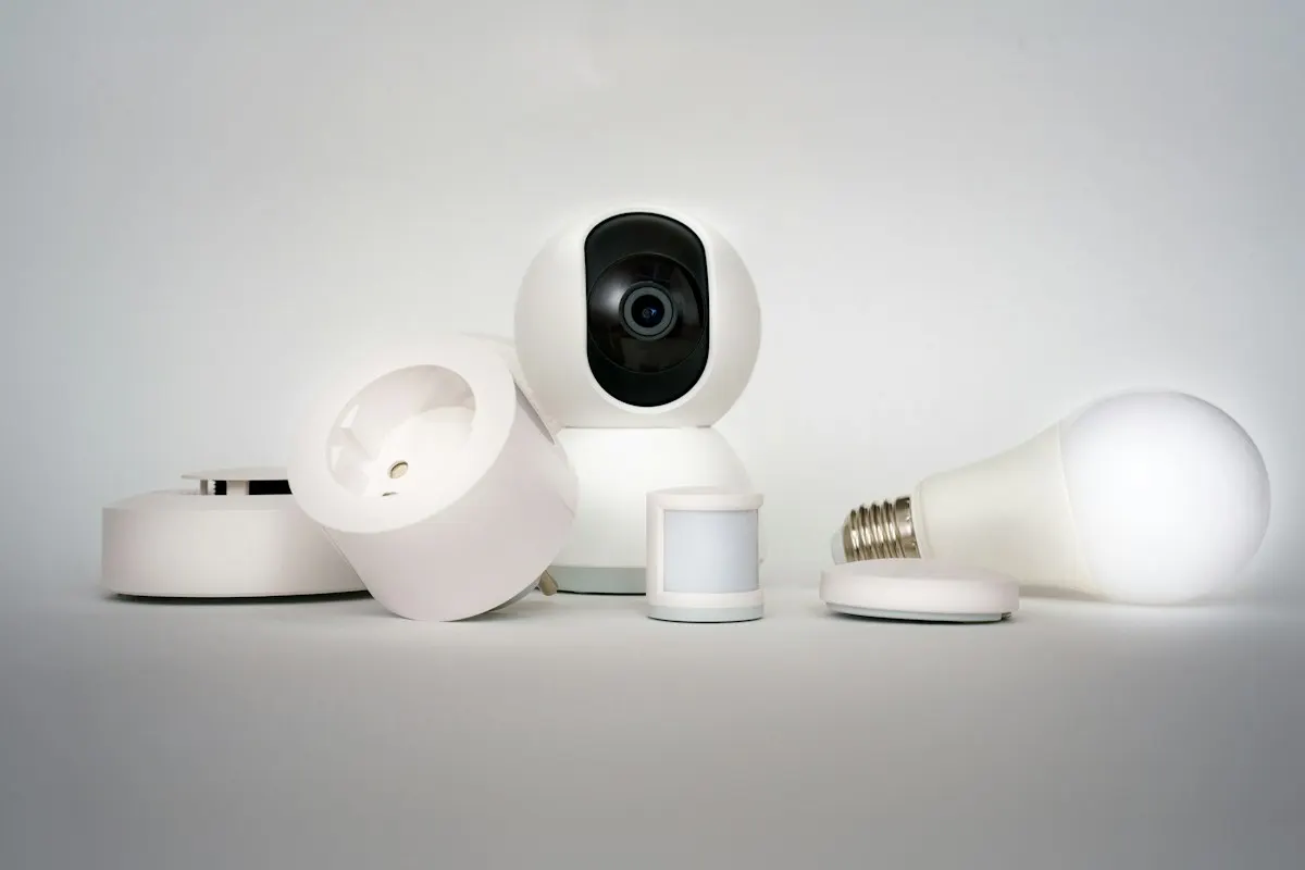 Home security camera and wireless sensor devices